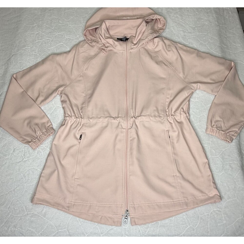Kirkland Anorak Jacket Windbreaker Pale Pink Women's L Full Zip Hooded